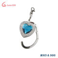 Metal and Crystal Bag Hook Keychain / Keyring